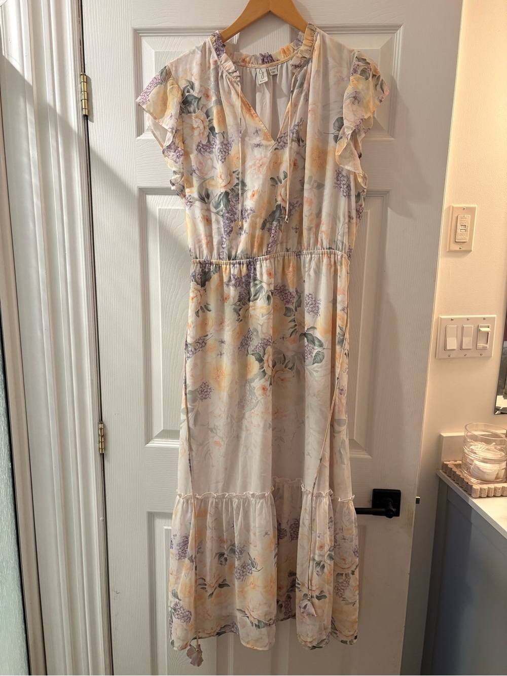 Joie Pastel Floral Maxi Dress in Yellow and Lavender